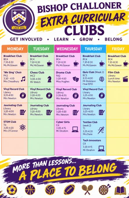 BishopChalloner's tweet photo. Our extracurricular clubs give students a brilliant mix of sports and activities before, during and after school — there’s truly something for everyone! @BC_PE @BC_Makes @BC_OLC #learningoutsidetheclassroom https://t.co/B8gbdfoGN8