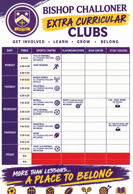 BishopChalloner's tweet photo. Our extracurricular clubs give students a brilliant mix of sports and activities before, during and after school — there’s truly something for everyone! @BC_PE @BC_Makes @BC_OLC #learningoutsidetheclassroom https://t.co/B8gbdfoGN8