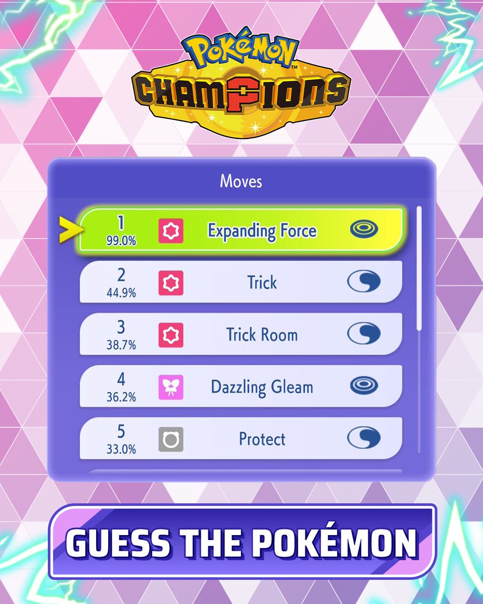 Pokemon_Champs's tweet photo. Let's see who has Master Ball knowledge 🧠

Can you guess which Regulation M-C Pokémon use these moves most commonly?

#PokemonChampions https://t.co/VS8SilhNBu