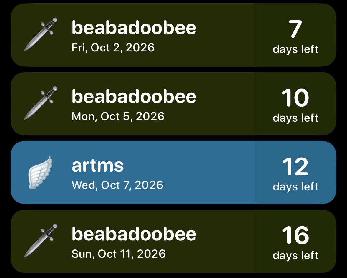 beasletter's tweet photo. one week until the best week everrrr !!!!!! https://t.co/afenYkJKq6