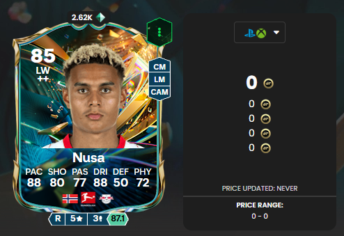 FUTCoinShop's tweet photo. 🚨 6pm Content

• ⭐️ Destined for Glory Promo Team
• 🇳🇴 Nusa SBC
• 🧩 TOTW Upgrade
• 🧬 New Evolution
• 🎯 New Objectives

Nusa costs 75K SBC Points ✅ https://t.co/2QW0ju7HhK