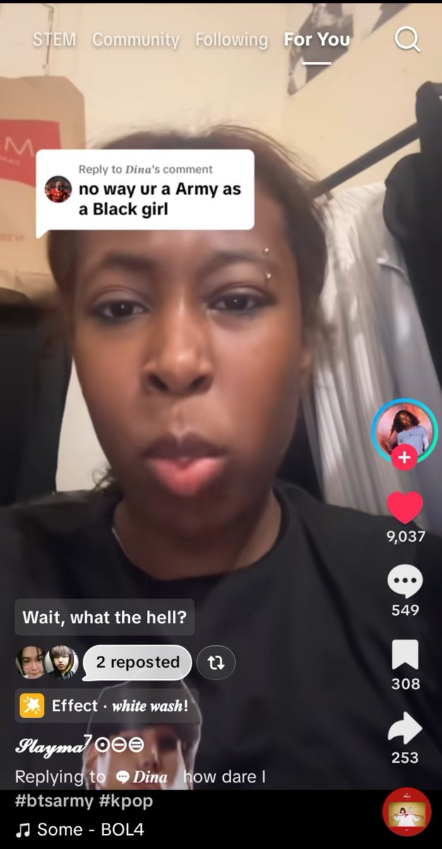 hoolignyvanill's tweet photo. K-pop/pop fans harassing literally everyone they see liking BTS. https://t.co/p5X39SWgvg
