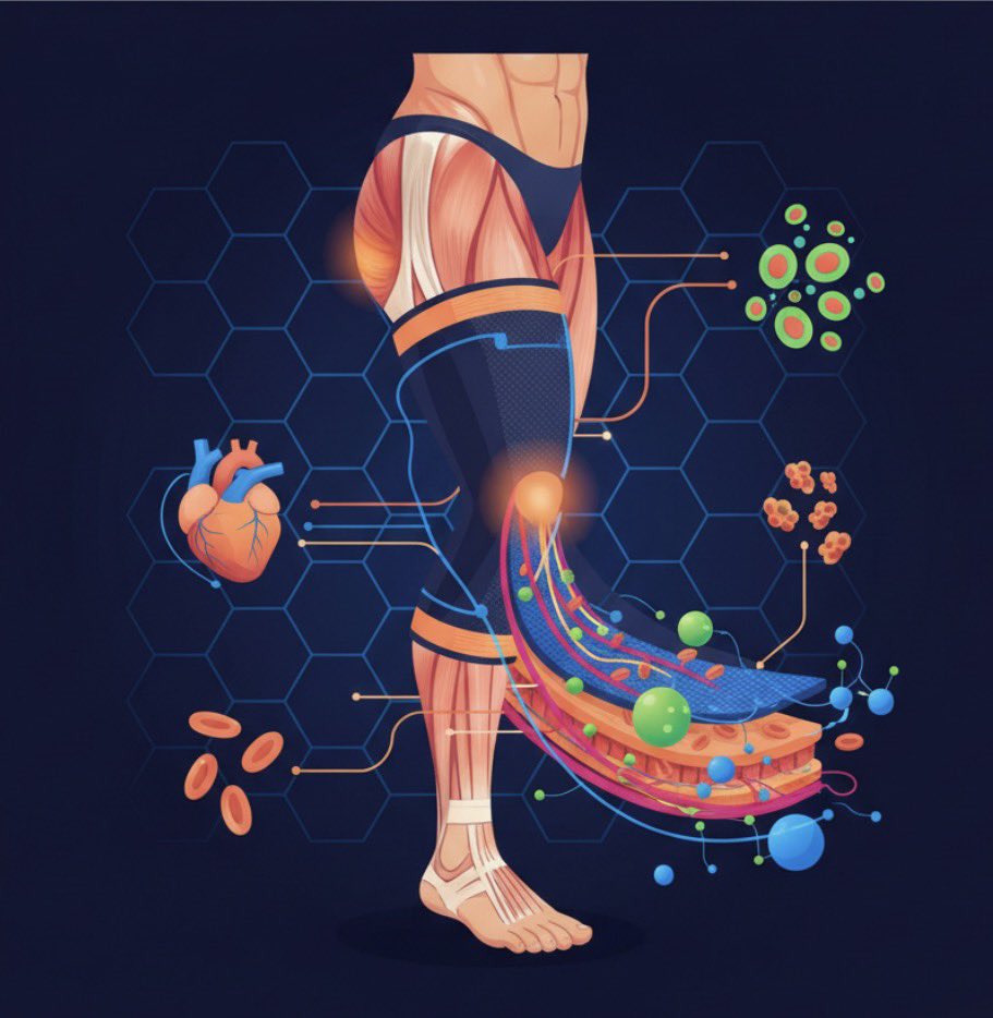 AdrewVoris's tweet photo. Does compression gear actually speed up recovery, or is it placebo?

Science says:
• Increases venous blood flow
• Dampens muscle oscillation (less micro-tears)
• Proven to reduce DOMS post-workout

Full 5-min breakdown:
https://t.co/grUwboU1hD https://t.co/A7PsqskCSg