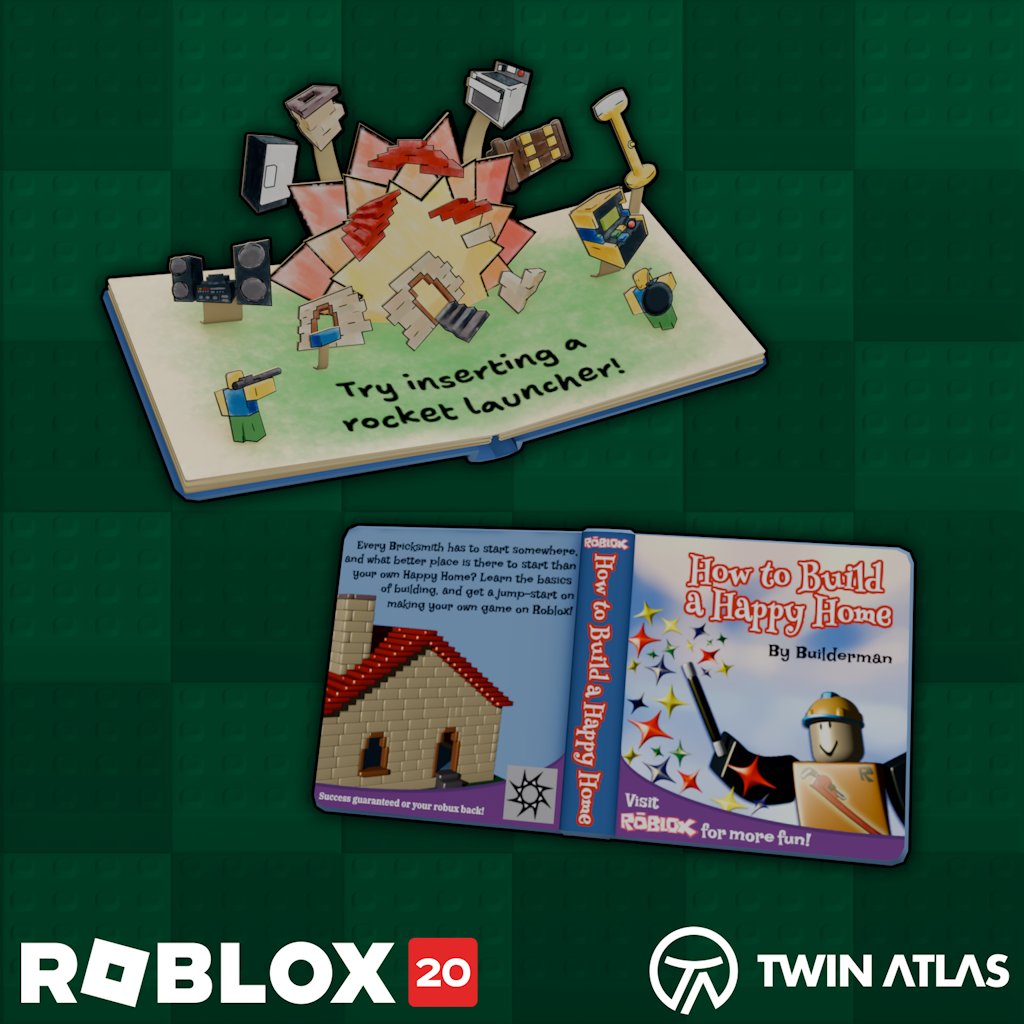 Spectaqual's tweet photo. That's not all! Anyone willing to take on SFOTH IV's secret challenge can bring home a copy of How to Build a Happy Home! This book will teach you everything you need to know to earn that Bricksmith badge... Just remember to save your work before inserting the explosives! #Roblox https://t.co/Q1dKZATcWX