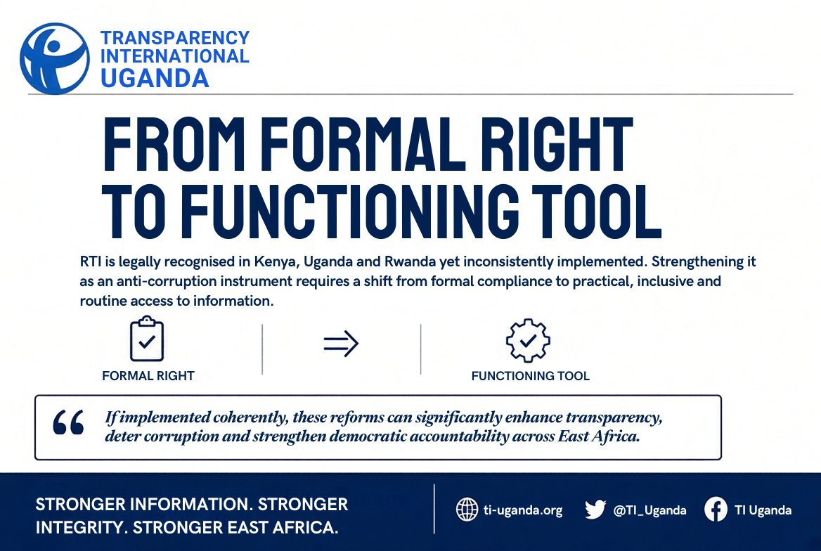 influencer74's tweet photo. Access to information is what lets citizens ask questions, take part in decisions, and hold leaders accountable. Across East Africa, governments should not just protect this right, but actively make it possible. 
#RightToInformation
#Accountability https://t.co/rSYUqGIe0e