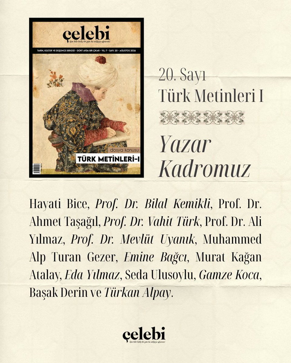 CelebiDergisii's tweet photo. 📌 Çelebi'nin 20. sayısına katkı sağlayan yazarlarımız...

Şükranlarımızı sunarız.

Abonelik: https://t.co/5WRpawqehe
Temin: https://t.co/6RaxFfWw66 https://t.co/uZxD03JvXP