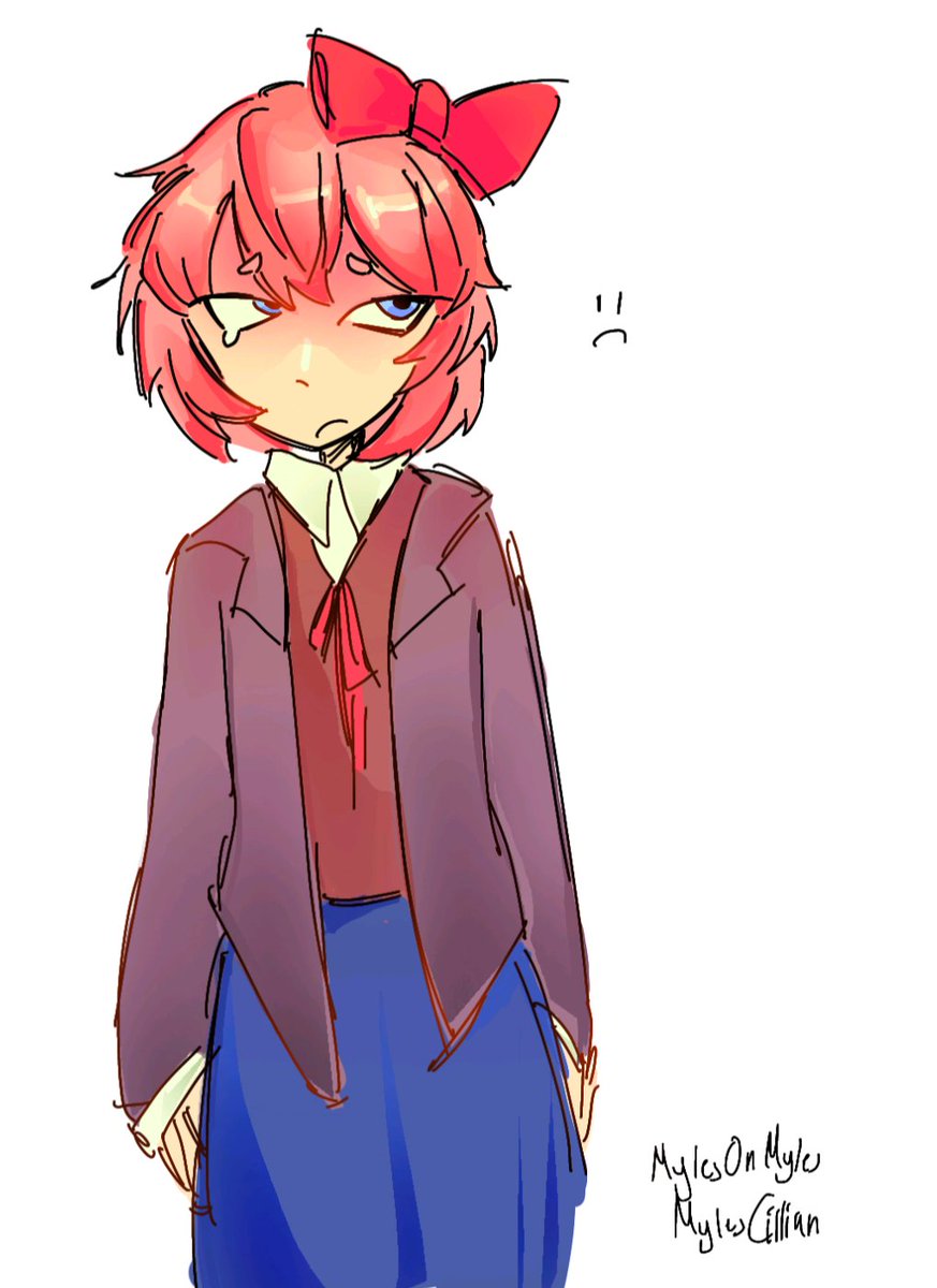 MylesCillian's tweet photo. Look I drew #sayori from #ddlc aka #dokidokiliteratureclub https://t.co/STniUeVO1G