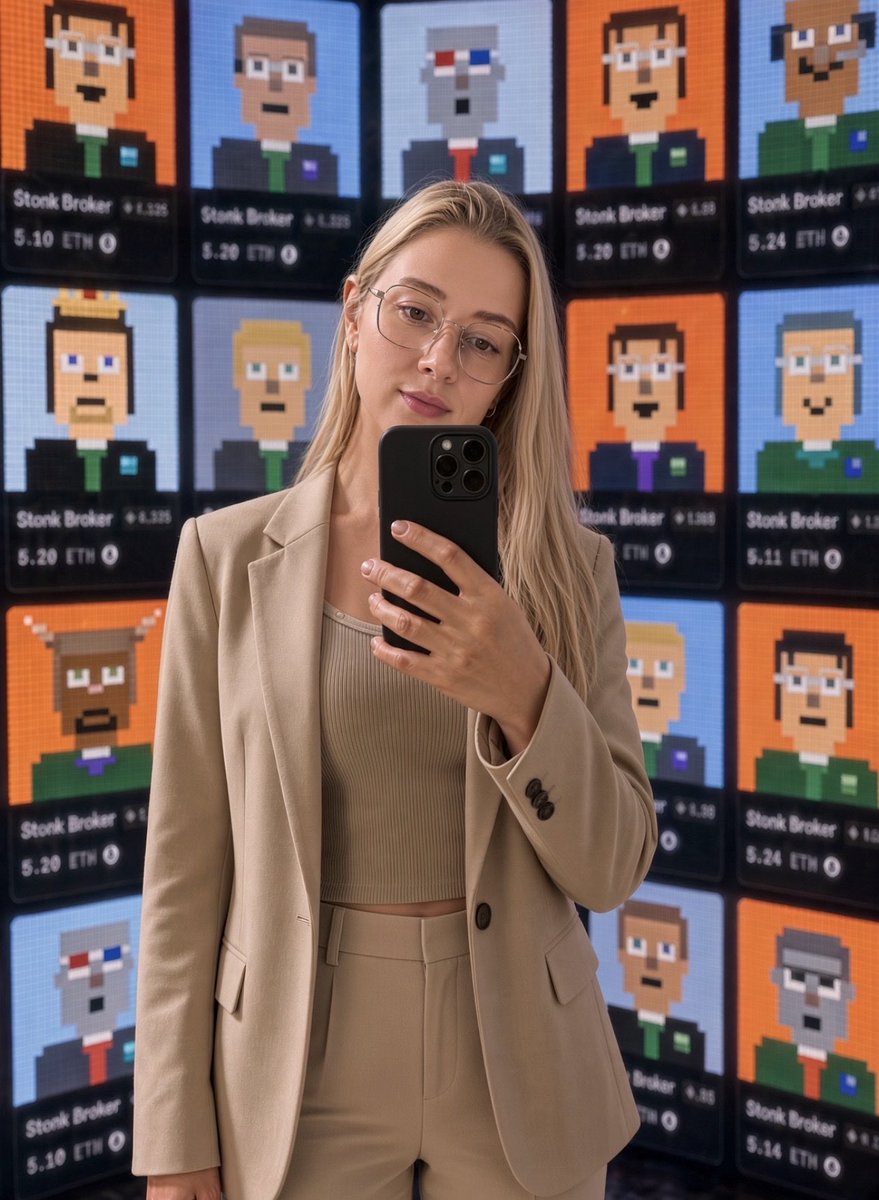 Lianatyn's tweet photo. I’m doing an internship at @ClutchMarkets 💼
Here, a pixel trader becomes an onchain brokerage account. I’ll keep it brief.

StonkBrokers is an onchain brokerage on Robinhood Chain, a network made for tokenized stocks.
• 4,444 pixel NFT brokers
• Each NFT has its own wallet
• That wallet can hold tokenized stocks
• Sell the NFT → the wallet goes with it
• Activate a broker → it can receive drops via Clock In 

Clock In is the payout button: protocol fees are swapped into stock tokens or $STONKBROKER and sent to activated NFT wallets.

$STONKBROKER is the token that runs the shop. You use it to buy brokers, activate them, and trade the collection.
The token alone does not get you those drops. The activated NFT does.

A cheaper way in: 8,888 Stonk Interns, two per broker.
Same rails, smaller check. The broker sets the intern’s cut of its Clock In pay. Interns have their own Clock In too.

StonkBrokers is a financial ecosystem:
• Anvil NFT marketplace
• a token launchpad
• a DEX
• next: SOLO Vaults – the first options desks

On SOLO you can lock the token and earn ETH premiums, or buy a cheap call for upside with no liquidation.
The call itself is a token you can resell.
Later they want the same model on real stock tokens, and full options as NFTs.

Impressed?
Follow @OxSimpleFarmer and @CTuska for updates on the ecosystem.