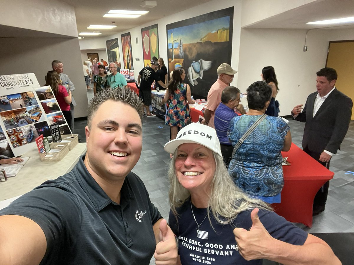 chrisroseaz's tweet photo. It was a great time at the Candidate Meet &amp; Greet on Wednesday! 🇺🇸 We need to get @andybiggs4az in as our next Governor and @HeapRalph67395 elected to the Arizona Corporation Commission! Everyone, get out and VOTE, VOTE, VOTE! 🇺🇸🗳️ https://t.co/hStYFzNGJk
