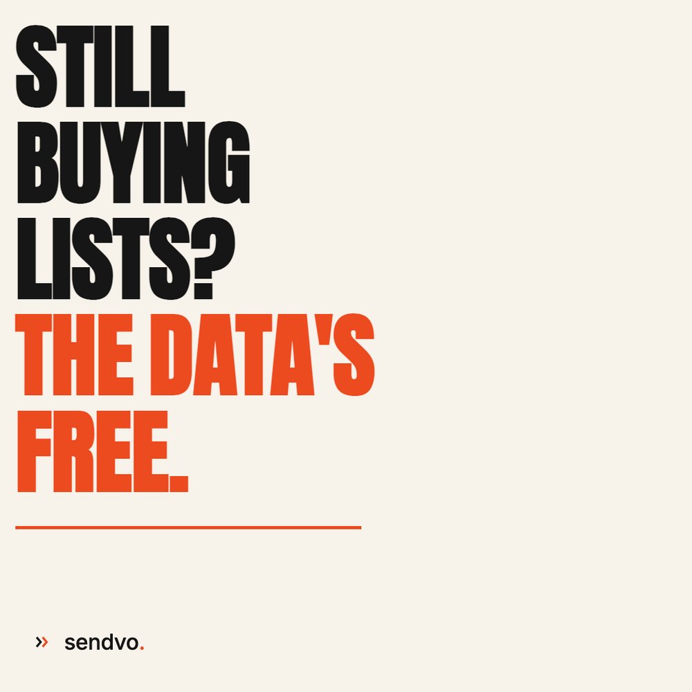 Sendvo's tweet photo. Still paying hundreds for mailing lists?

On Sendvo, audience data is free and built in. Pick an area, filter it, mail it. https://t.co/LmY3KAZ9WI