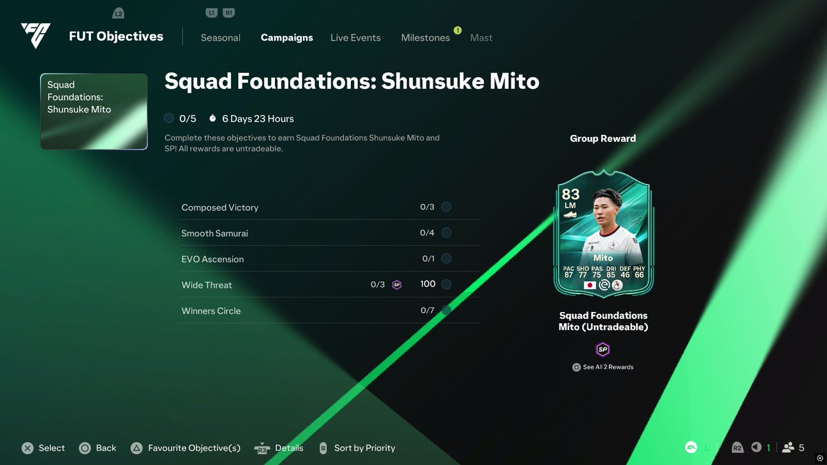 FUTCoinShop's tweet photo. 🚨 NEW FREE REWARDS

• 🇫🇷 84 Michut
• 🇯🇵 83 Mito
• ✅ 1/3 Destined For Glory T1 Loan Pick
• ✅ 83+ x4
• ✅ 82+ x4
• ✅ 75+ x10
• ✅ 500 XP
• ➕ More Rewards...

New Destined for Glory &amp; Foundations objectives 🎯 https://t.co/dSalJqBJsv