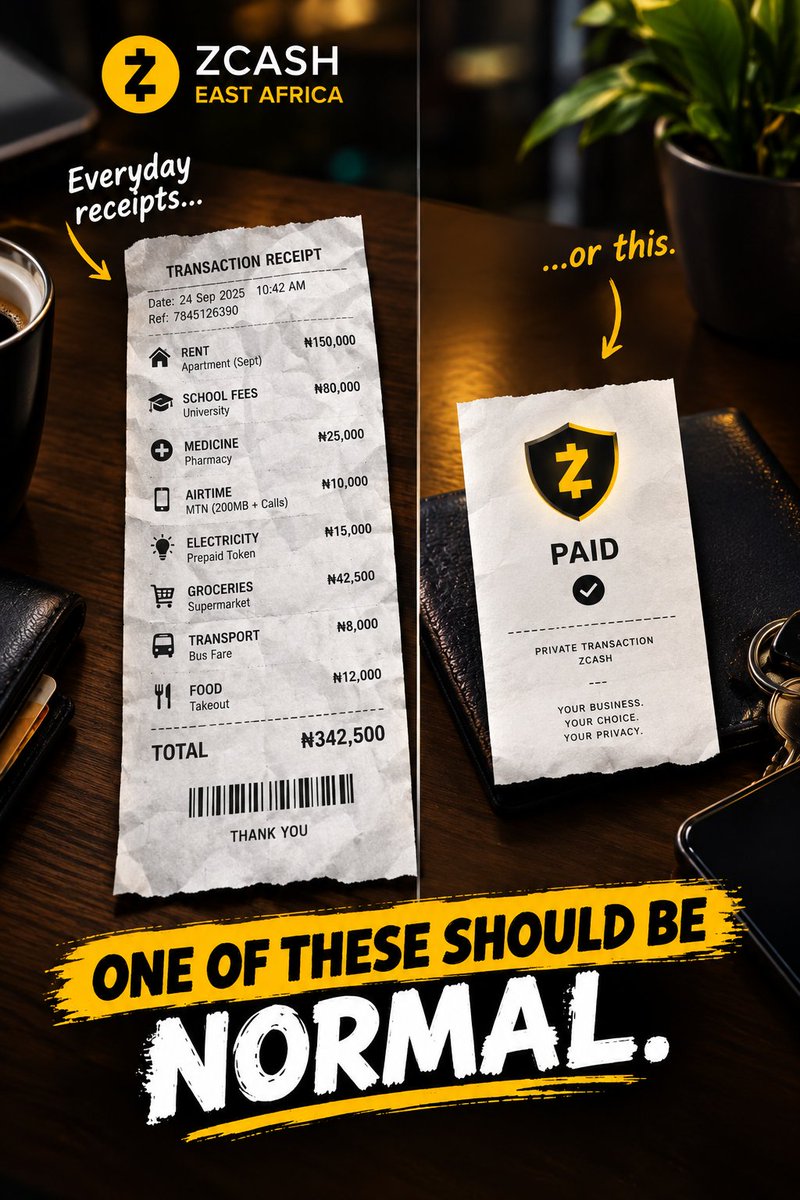 Gauntletxxx's tweet photo. #ZcashEastAfrica #PrivacyIsNormal
@ZcashEastAfrica
My first set of entries
Some things are better kept between you and your wallet. ๐๐
Your money. Your business. Your choice. ๐ก๏ธ https://t.co/OimtS5TmUG