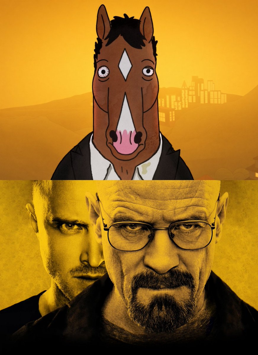 CartoonsOTMoon's tweet photo. The New York Times reveló su lista de las mejores series del siglo:

• Breaking Bad es la primera. 

• Stranger Things es el puesto 53.

• La única serie animada es BoJack Horseman. https://t.co/kmLYb1nNaJ