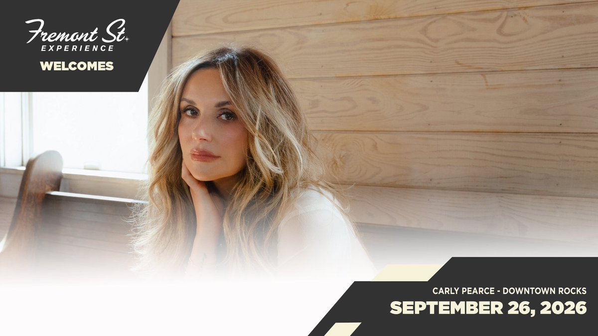 702_Events's tweet photo. 🤠🎶 Carly Pearce takes the 3rd Street Stage Sept. 26 at 9 PM for the Downtown Rocks #FreeConcert series! Catch her live under the #FremontStreet lights. #LasVegasEvents https://t.co/guAGWD6OEY
