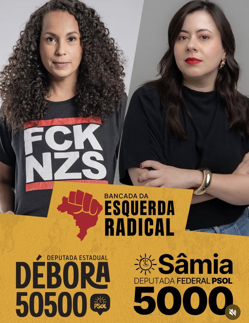 omauricioduarte's tweet photo. @samarissima5 @samiabomfim Estadual vamos de @deborapsol 50500. A vereadora mais votada de Santos, que esmaga os fascistas da baixada, agora na Alesp! https://t.co/UysHVUUvwm