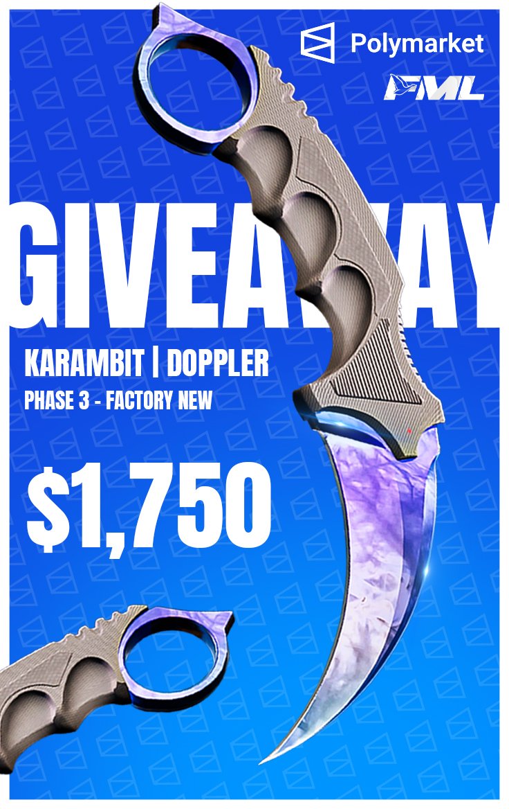 fl0m's tweet photo. For the duration of #FML2026 you can enter to win a Karambit doppler from the beautiful people at @Polymarket #PolymarketPartner
 
🔪 https://t.co/OuwH0RSJs3

To enter, make sure you:
- Follow Polymarket on Twitter
- Follow fl0m on Twitch
- Join the Polymarket Esports Discord

Must be 18 or older
US Only