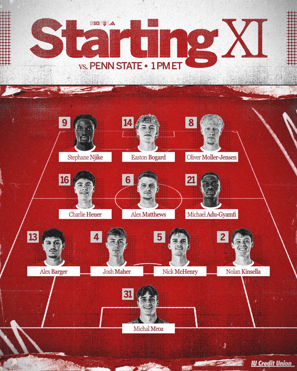 IndianaMSOC's tweet photo. No. 2️⃣1️⃣ making his first career start for the Hoosiers. https://t.co/UxYJZw1803