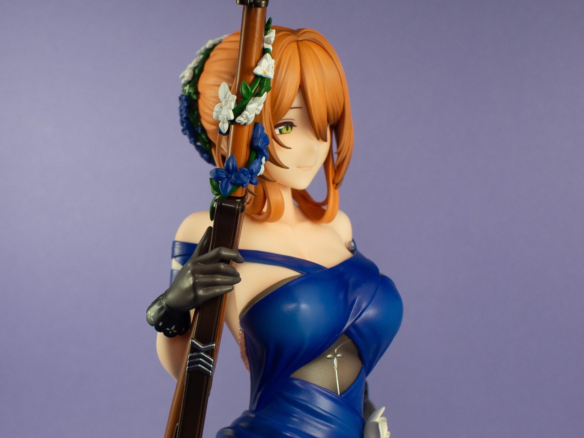 itakomai's tweet photo. ドールズフロントライン2：エクシリウム スプリングフィールド 灯下の女王Ver. （コトブキヤ）
ドルフロ2版のドレス衣装の春田さんのフィギュア

コトブキヤ特典の顔の方が好みだったので、そちらからです
#ドルフロ2 https://t.co/X7qRuE1tkx
