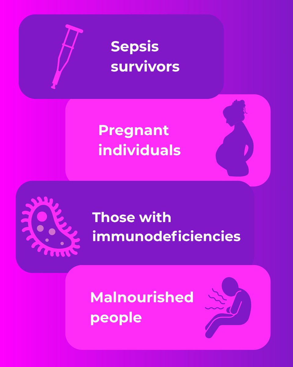 SepsisCanada's tweet photo. Sepsis can affect anybody and should always be suspected if the symptoms are present. However, there are some individuals with a heightened risk of sepsis. They include:

• The elderly

• Infants

• Those with illnesses and injuries

• Sepsis survivors

[...] https://t.co/zwSdHiMdcV
