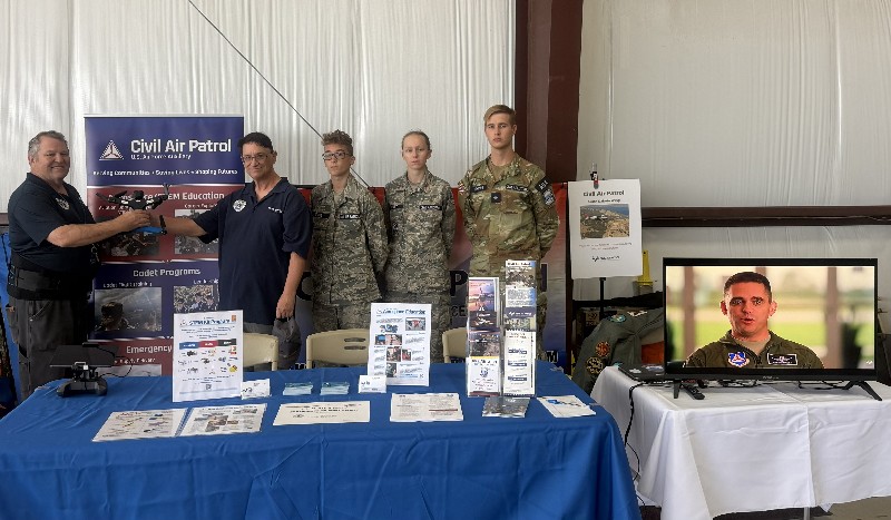 SDWingCAP's tweet photo. SD Wing senior members and cadets hosted an information and recruiting display at the 12th annual Black Hills Fly-In at Spearfish last weekend.

Aircraft N97947 was also on display to draw in participants interested in Civil Air Patrol.

#CivilAirPatrol https://t.co/JPSOK7XxZO