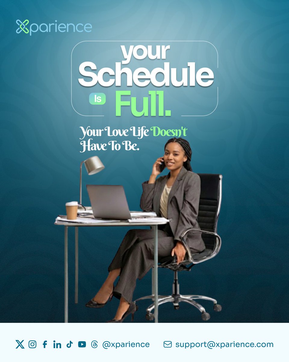 xparience's tweet photo. Your schedule may be full, but your love life doesn’t have to be. ✨

XPARIENCE is here to help you make room for more meaningful connections. 💚

#XPARIENCE #IntentionalDating #MeaningfulConnections #DatingDifferently #ComingSoon https://t.co/W89utJmfae