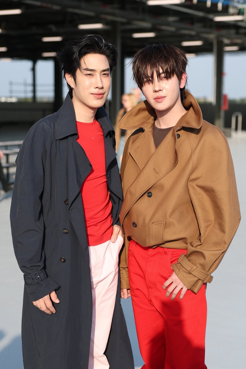 lessencestudios's tweet photo. Tle Matimun and First Wannakorn attend the Moschino Spring/Summer 2027 show at Milan Fashion Week.

#Moschino #TLE_mtm #Firstone https://t.co/fAdfOHtAPq