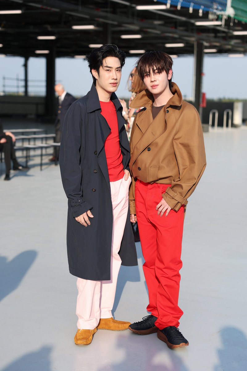lessencestudios's tweet photo. Tle Matimun and First Wannakorn attend the Moschino Spring/Summer 2027 show at Milan Fashion Week.

#Moschino #TLE_mtm #Firstone https://t.co/fAdfOHtAPq