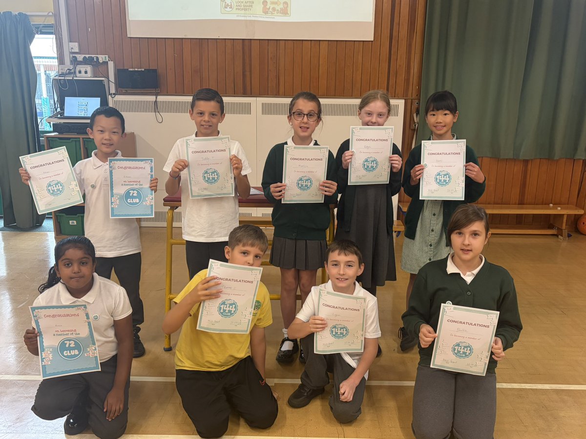 ForestersPS's tweet photo. So proud of these amazing KS2 children for joining the 144 club today! They correctly answered 144 times tables questions in just 7 minutes! This is such a fantastic achievement. #MathsStars #KS2 #144Club #TimesTables #MathsChallenge #ProudHT π―π₯ https://t.co/Mxs8QxhH1c