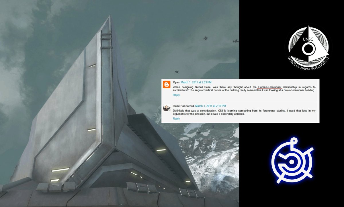 VNanon_'s tweet photo. Have you ever wondered why ONI Sword Base architecture looks vaguely Forerunner? This was an intentional consideration made by Isaac Hannaford during the design process. https://t.co/j216OuTgiY