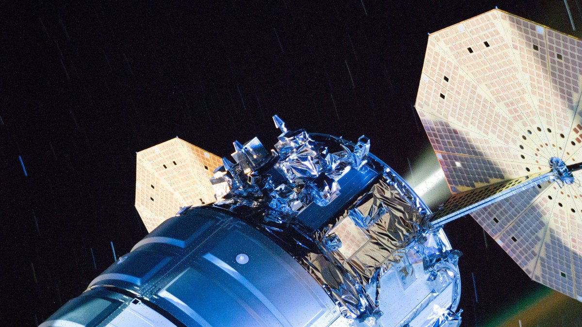 Northrop Grumman’s Cygnus XL cargo spacecraft fires its engines while berthed to the Unity module, lifting the International Space Station’s orbit on Aug. 27, 2026.