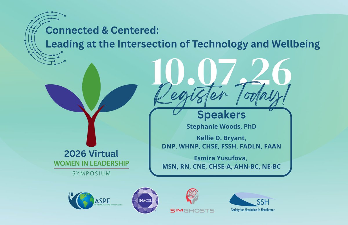 SSHorg's tweet photo. Technology keeps changing. Your team still needs you steady.

The 2026 Women in Leadership Symposium, "Connected &amp; Centered," meets Oct. 7 on Zoom. Open to all simulation leaders.

Learn more: https://t.co/BI5YQDgPBW

#leadership #healthcare https://t.co/7riD6xbinG