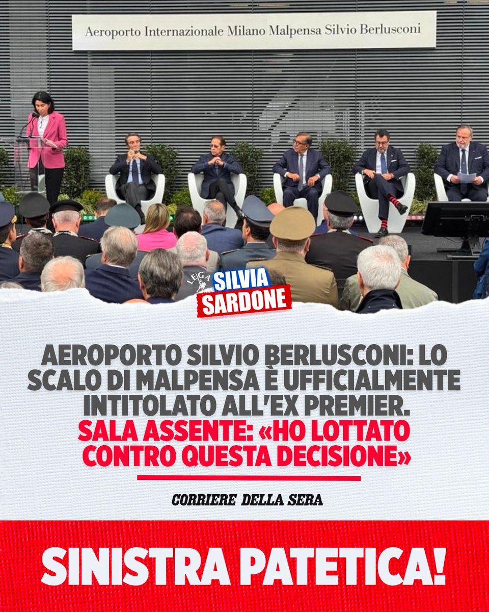 SardoneSilvia's tweet photo. #Sala troppo spesso si dimentica di essere il sindaco di tutti. Silvio #Berlusconi per Milano è stato il simbolo indelebile di un percorso politico e imprenditoriale di crescita, di sviluppo, di innovazione che lui e le sue giunte si scordano completamente. #malpensa https://t.co/XWFYCTVcSI