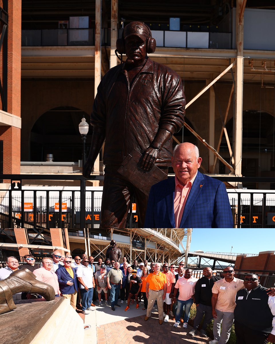Vol_Football's tweet photo. A fitting tribute for two legendary coaches.

Phillip Fulmer and Doug Dickey’s statues were unveiled today as a part Champions Corner at Neyland Stadium.

#GBO 🍊 https://t.co/zOiaRfbD0D