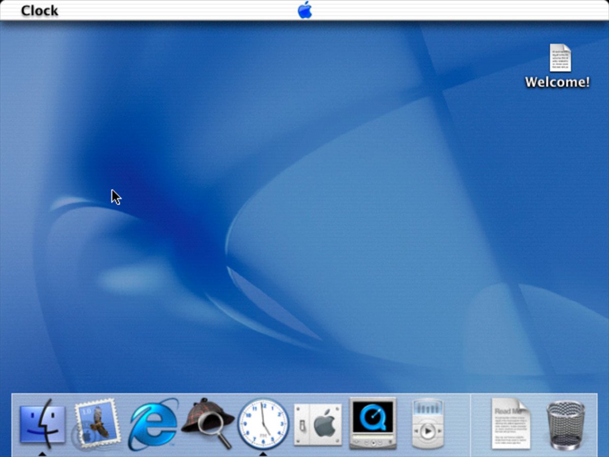 hellomacfolio's tweet photo. fun fact: the first beta version of Mac OS X had the Apple logo in the middle of the screen! https://t.co/nHHkuHW0Xj