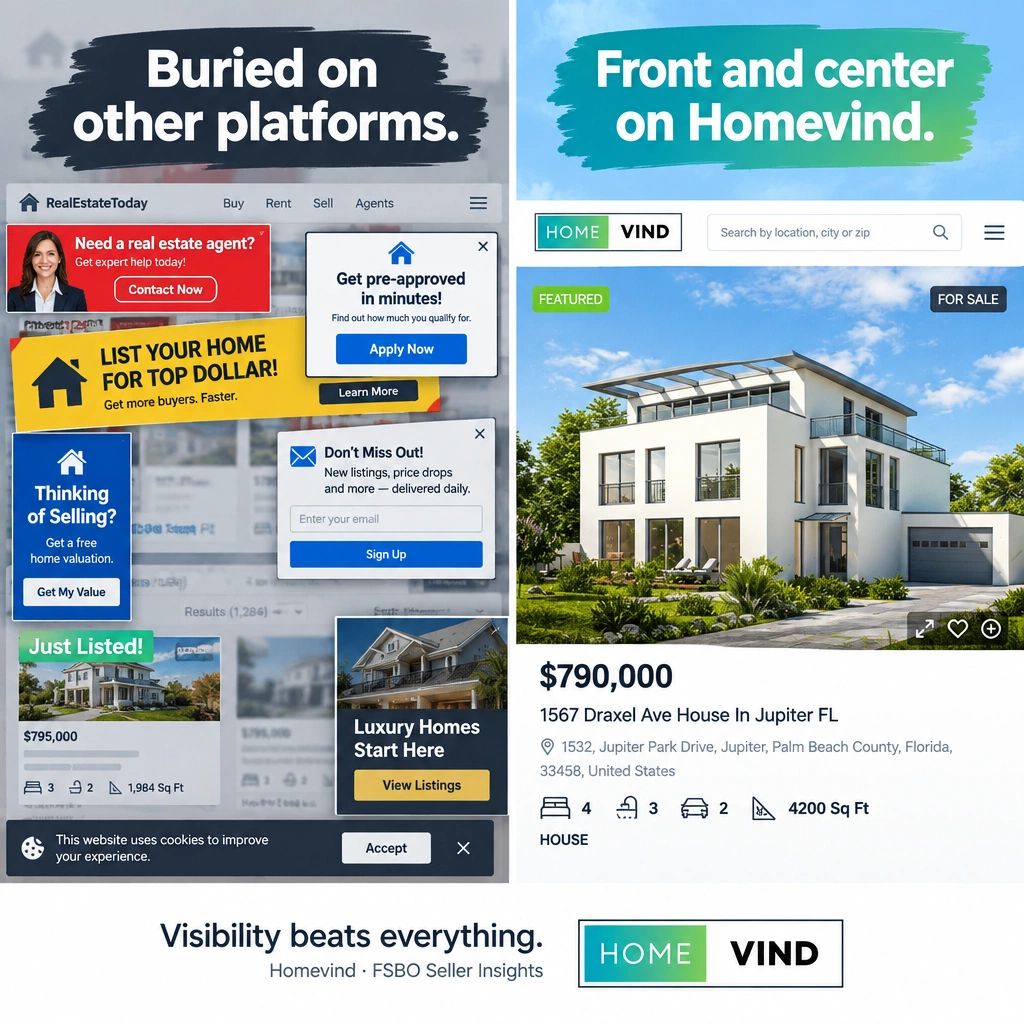 HomeVind's tweet photo. No agent ads. No clutter. Just your listing front and center-exactly how FSBO should be. https://t.co/9raOSJu8zL
#FSBO #ForSaleByOwner #HomeSellingTips #SellYourHome #RealEstate
#HomeSellingProcess #Homeowners #FloridaHomes #Homevind
#RealEstateMarketplace #RealEstateAdvertising https://t.co/gk2ATTDA7T