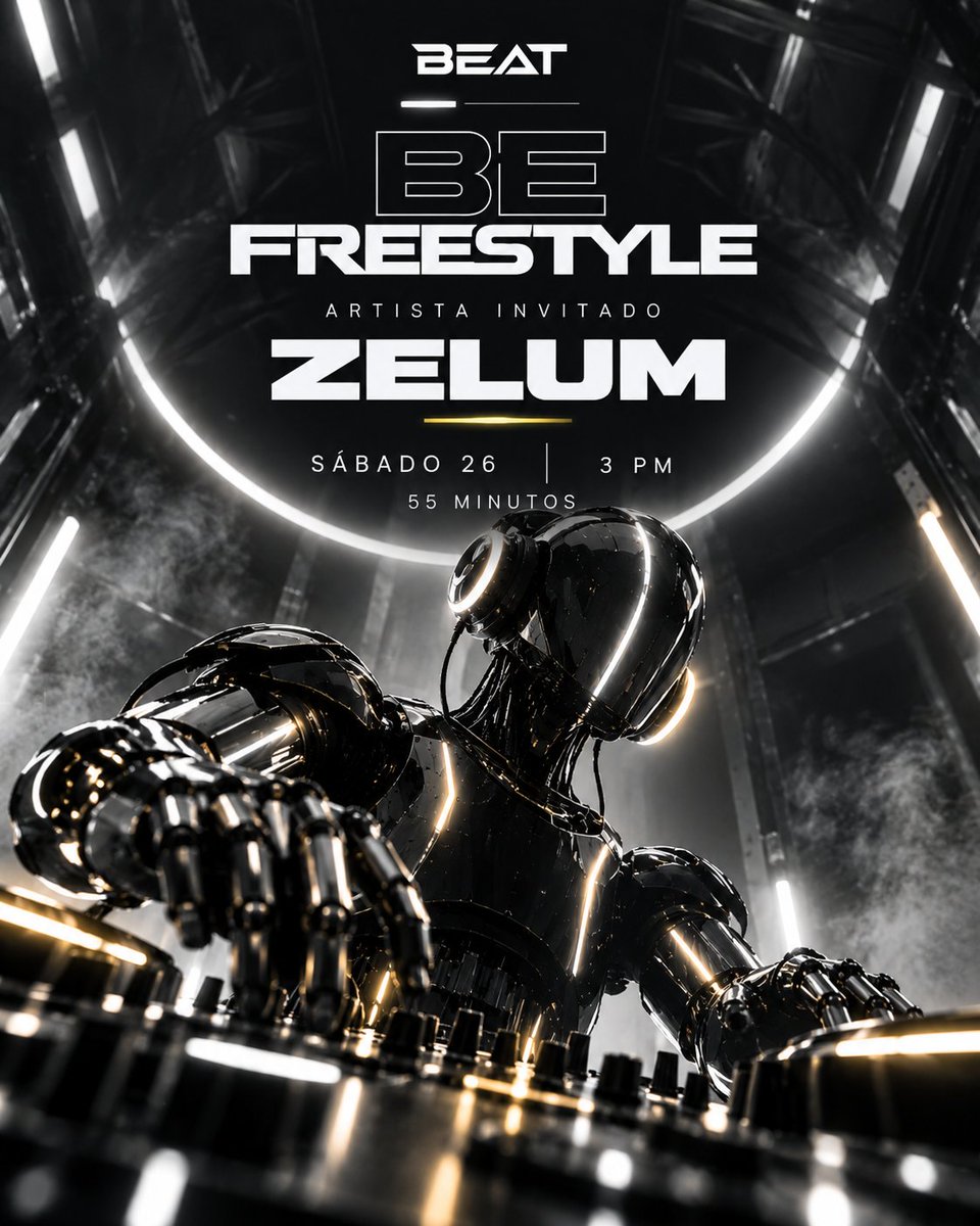 BEATOFICIAL's tweet photo. Este sábado, la frecuencia queda en manos de ZELUM.
55 minutos de selección y mezcla para tomar BE FREESTYLE de principio a fin. 🎧⚡
📻 Sábado · 3 PM
Escúchalo en Beat 100.9 y https://t.co/UHILLD2lE0
#BeFreestyle #Beat1009 https://t.co/PedmNiYJ7y
