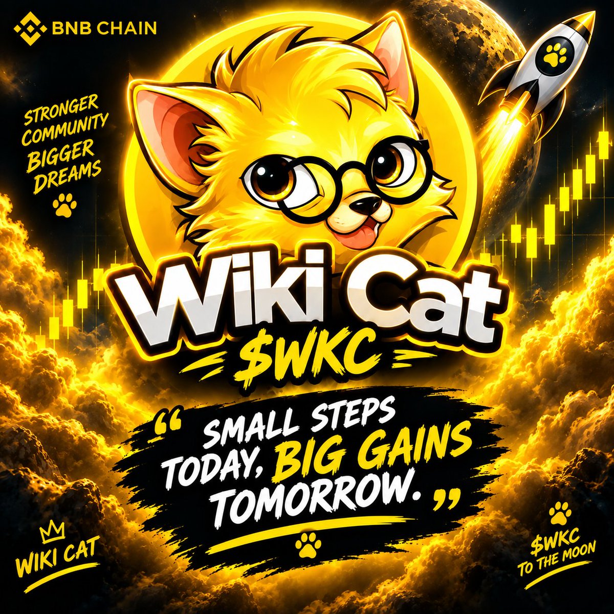 Finekess10's tweet photo. 🐱✨ Golden vision. Strong community. One mission. $WKC keeps moving forward. 🚀🔥

Stay focused. Let the cat run. 🐾

#WKC #WikiCat #BNBChain https://t.co/nfRsbCFo88