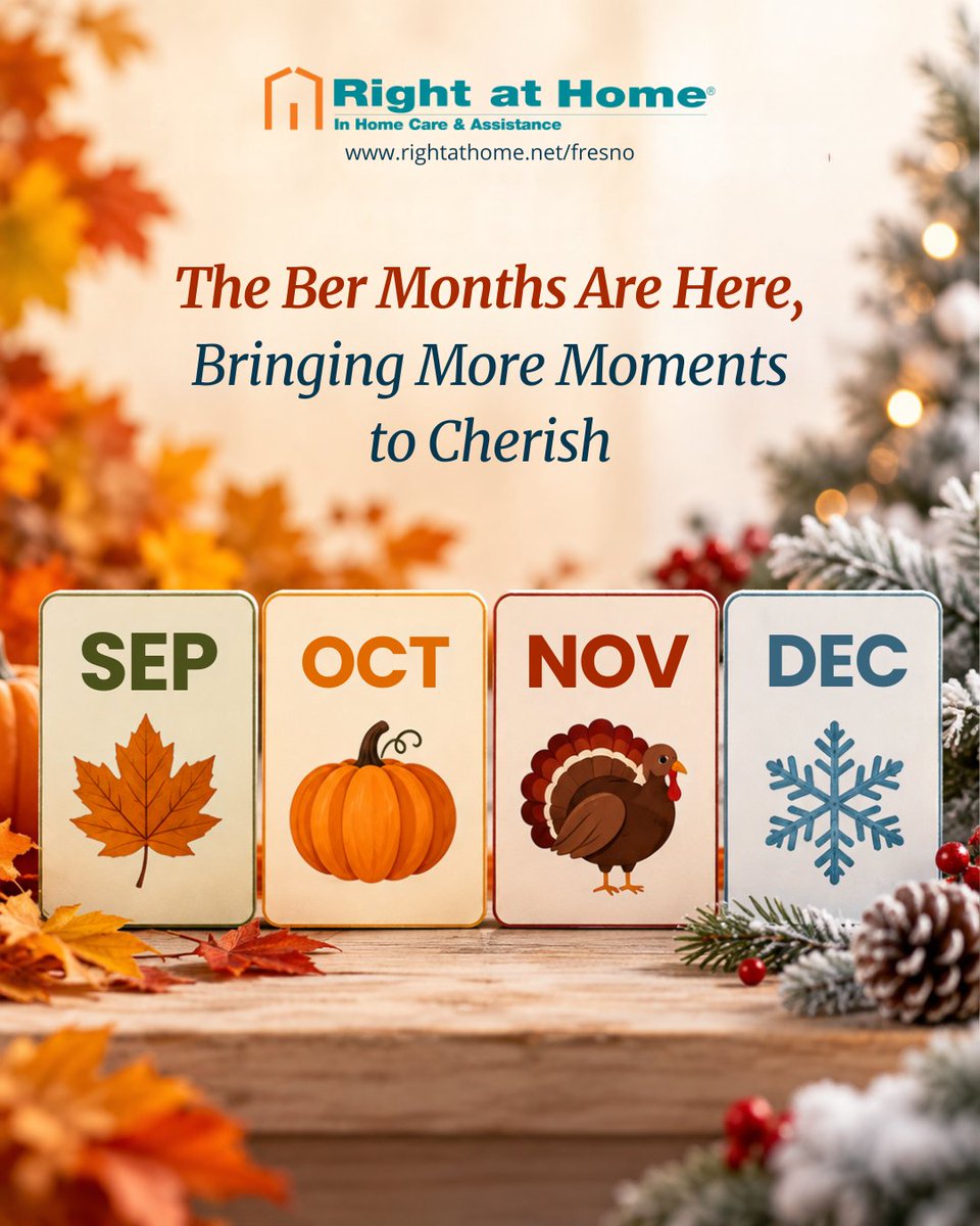 RAHFresno's tweet photo. The Ber months have officially begun! From cozy September afternoons to festive December gatherings, this season is all about slowing down and cherishing time with family. At Right at Home, we're here to support that connection every step of the way.
#bermonths #Rightathome https://t.co/M4iiMmU3np
