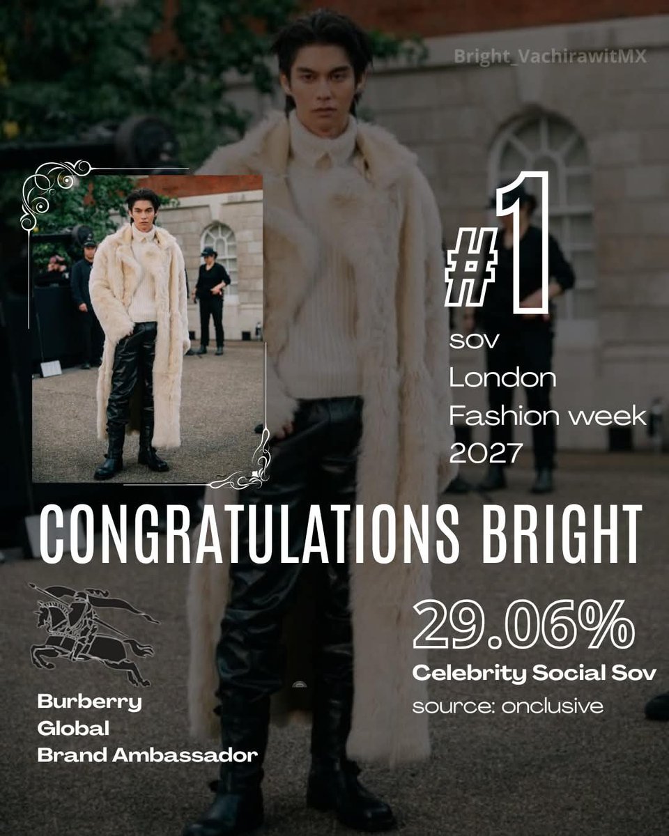 bright_vcmx's tweet photo. 🎉💙 ¡Felicidades, Bright! 🥹✨

Nos llena de orgullo verte brillar en la Semana de la Moda de Londres SS27 y estar entre las celebridades más comentadas. 🖤

🇲🇽 ¡México celebra contigo este gran logro! Que sigan los éxitos. 💙

@bbrightvc

#BurberrySS27xBRIGHT #BurberryxBRIGHT https://t.co/eRD17HlVQc
