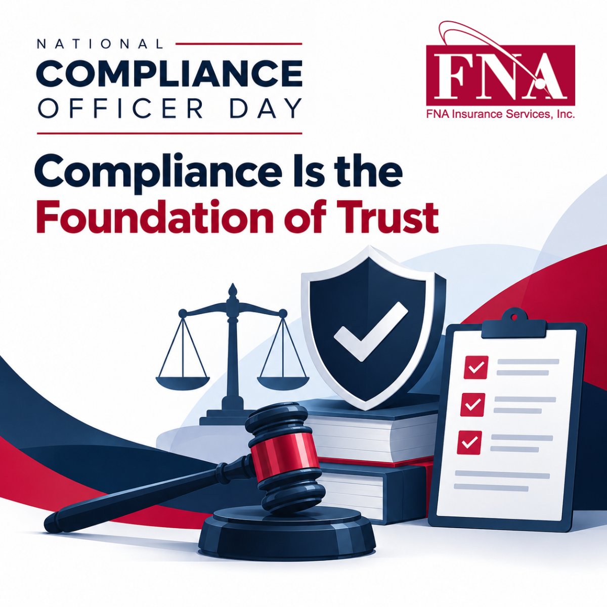 fnainsurance's tweet photo. In the complex world of employee benefits, compliance officers are indispensable. This National Compliance Officer Day, we celebrate the professionals who ensure our industry operates with integrity, accuracy, and accountability every single day. https://t.co/cqQ15yxdQu