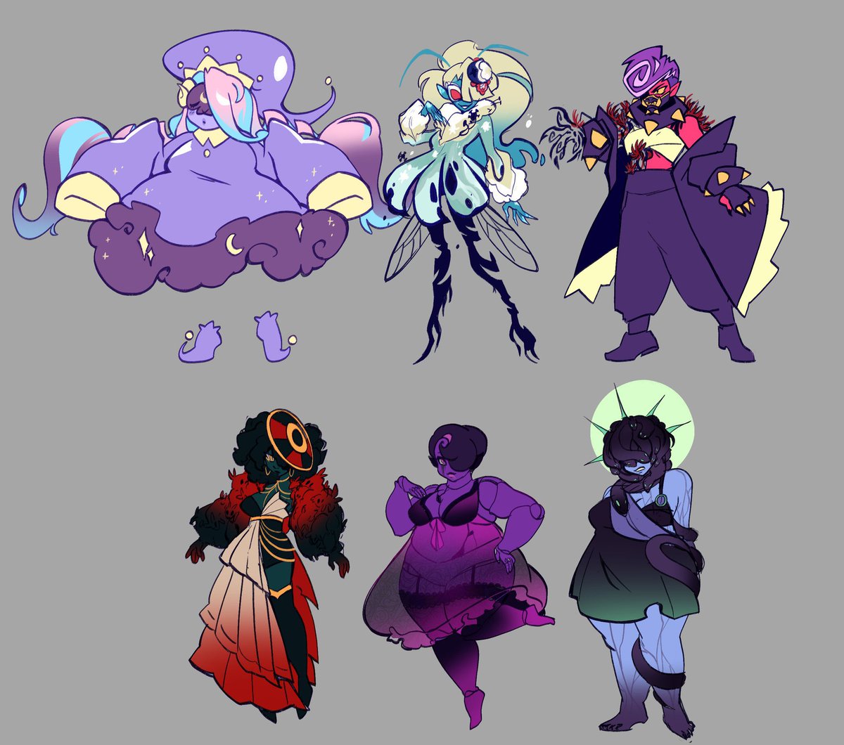 NoodleBowl_Pop's tweet photo. [ oc ] magical girl au sketches of my demon girls and their edgy ‘corrupted’ versions https://t.co/8fWj2HZub2