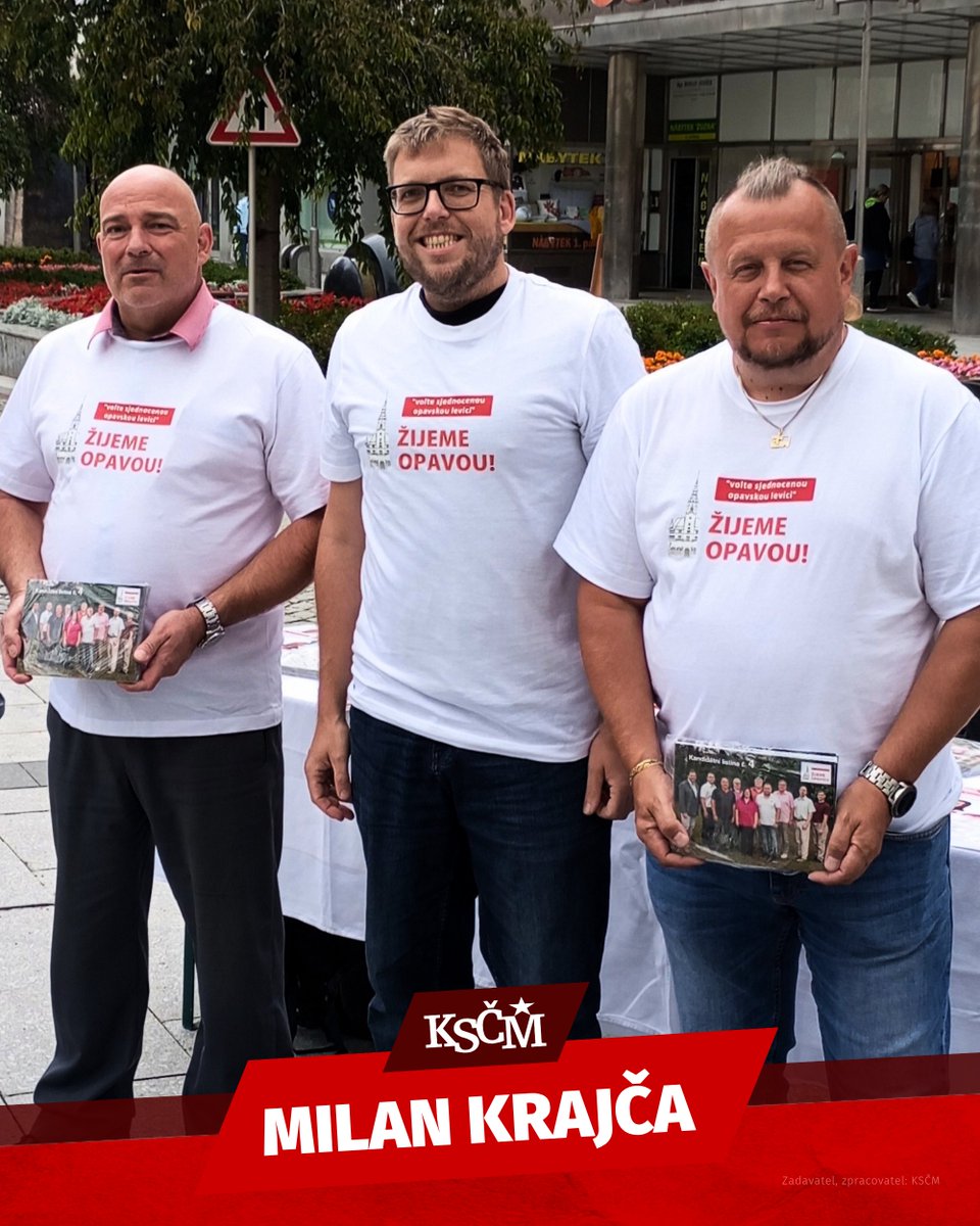 milankrajcacz's tweet photo. 👍👍👍 Všechny srdečně zdravím z naší slezské metropole Opavy, kam jsem dnes rád přijel podpořit levicovou koalici ŽIJEME OPAVOU!, za kterou kandiduje společně s dalšími také řada členů a členek opavské Komunistické strany Čech a Moravy (KSČM)‼️
#volby #kscm #opava #slezsko https://t.co/giks4rz0Tl