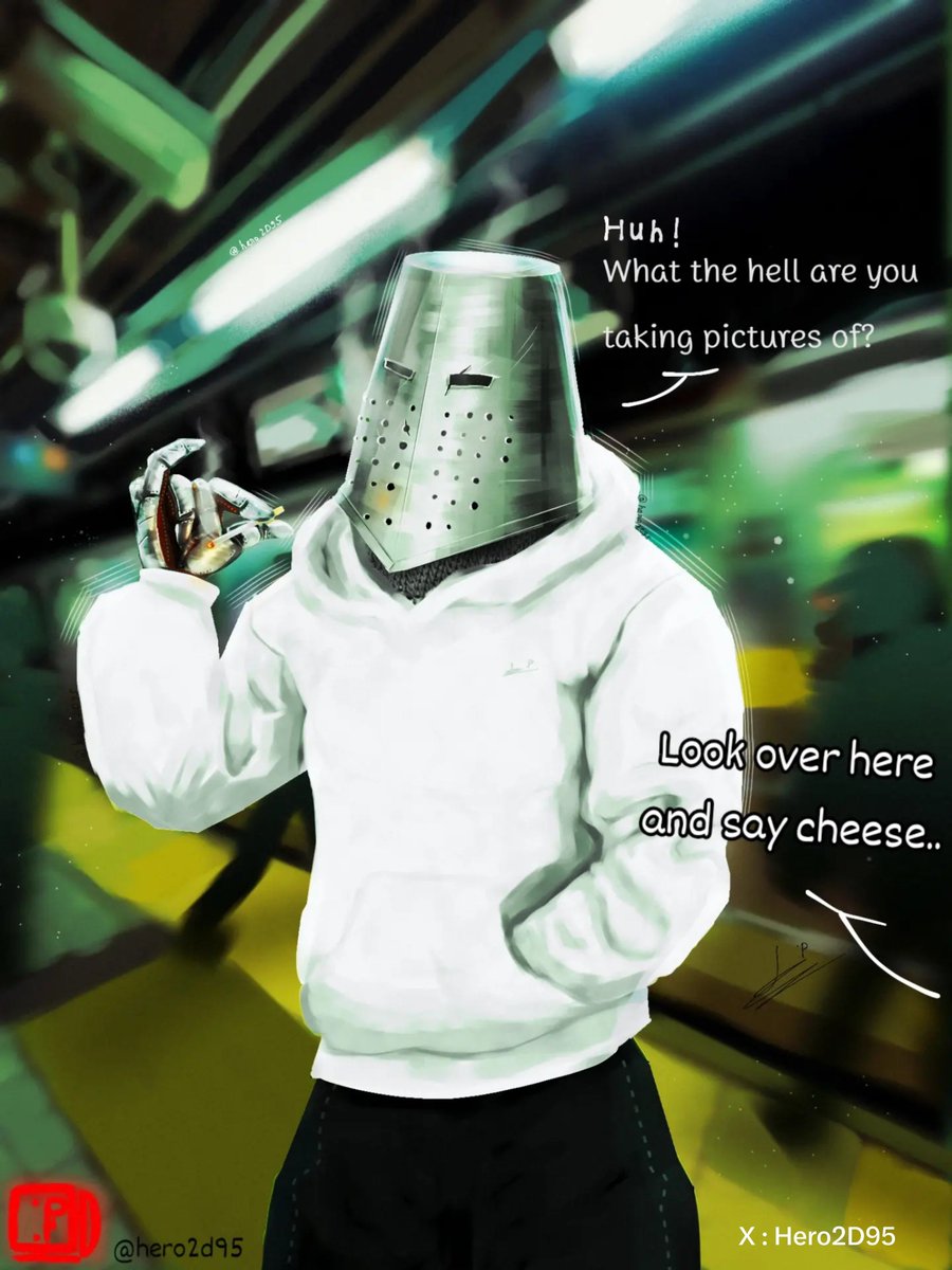 Hero2D95's tweet photo. Say cheese... (digital art) 
#art #artist #knight #drawing #digitalart #noAI #illustration #funny #meme https://t.co/RJpeGUESAs