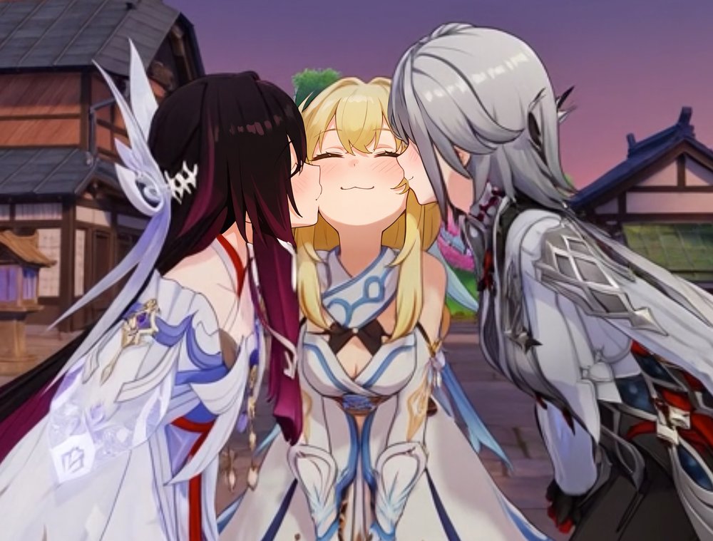 ricechan's tweet photo. KISS #genshinimpact https://t.co/wStcGPLbze