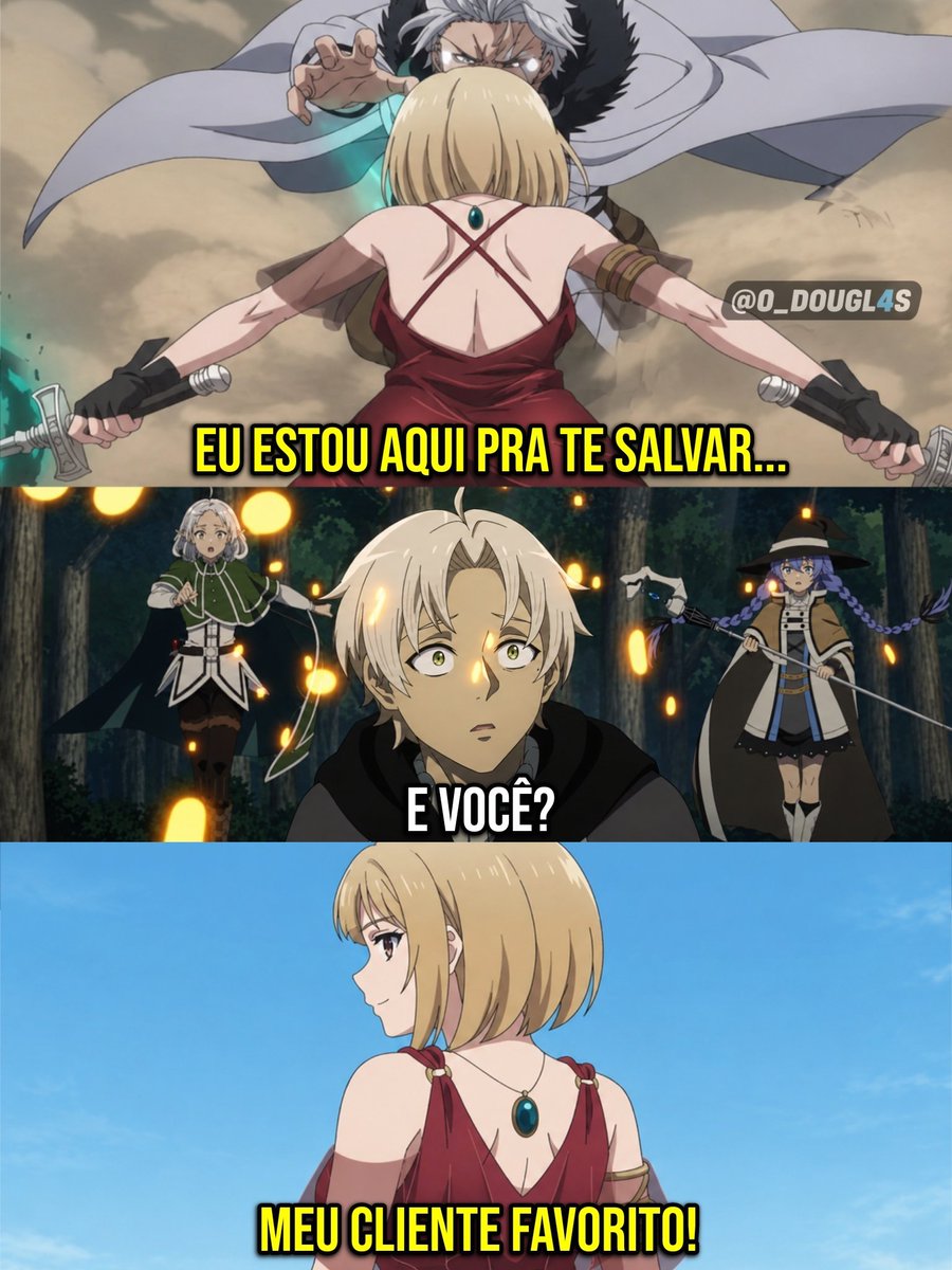 O_Dougl4s's tweet photo. Rudeus sendo salvo pela sua do job favorita 😍 https://t.co/X639YyvwsE