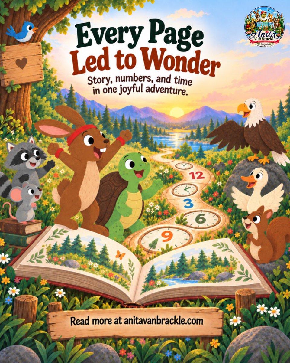 anitavanbrackle's tweet photo. Stories That Spark Curiosity

Woodland friends turn reading, numbers, and time into an adventure that keeps young minds engaged and learning.

Discover more at https://t.co/V3lc1ujacf

#KidsLearning #ChildrensBooks #MathForKids #ReadingForKids #AnitaVanbrackle https://t.co/mOHKMnIXGb