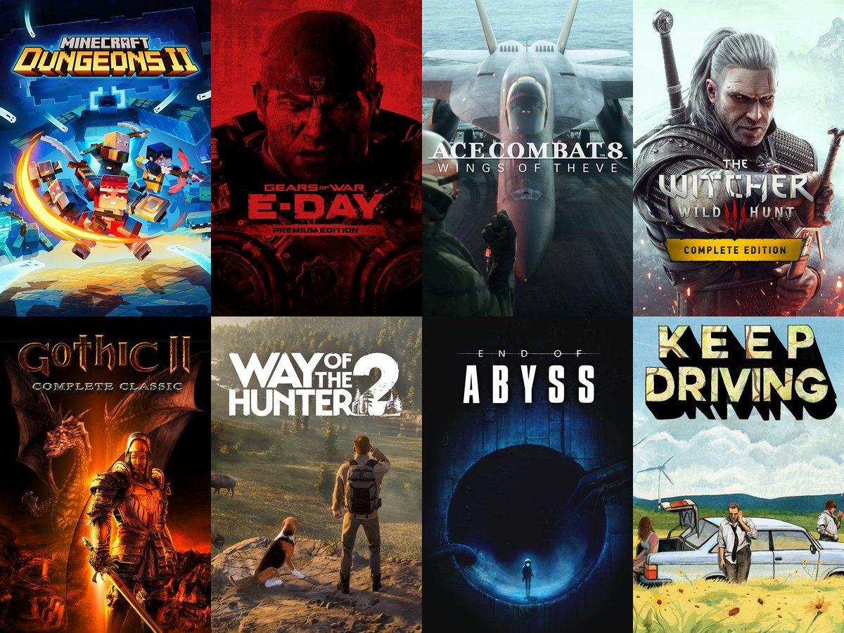 IdleSloth84_'s tweet photo. NEXT WEEK ON XBOX

New Games for September 28 to October 2:

• Minecraft Dungeons II  (GP)
• Gears of War: E-Day Premium Edition
• Ace Combat 8: Wings of Theve
• The Witcher 3: Wild Hunt — Remastered
• Gothic II Complete Classic
• Way of the Hunter 2 
• End of Abyss
• Keep Driving
• Agefield High: Rock the School
• Dynasty Warriors 3: Complete Edition Remastered
• MXGP 26

https://t.co/13WG7L38ud