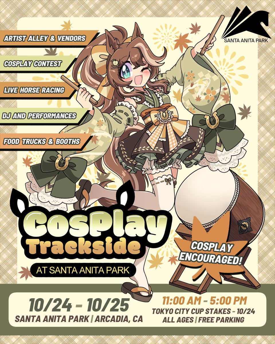 CosTrackside's tweet photo. If you haven’t heard the news, Cosplay Trackside will coincide with the (GIII) Tokyo City Cup sponsored by Oi Racecourse in Japan! 

Drumming up the excitement, our mascot Ani-tan is sporting a brand new look for the occasion!

Get your tickets now in the reply below ⬇️ https://t.co/oRYEtJqkWz