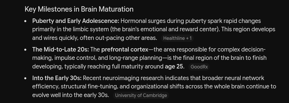 M4xRealW3ll's tweet photo. @Paul355667 @Deport_Vivek @GenericSnarky @Seven_MusicAzel sure thing retards. The human brain does not stop developing at 18-20. 18 being adult is simply a number pulled out of thin air and is attached to no biological event, none. It's just a number that was agreed on. That's it, no science. https://t.co/w1V83xAzTO