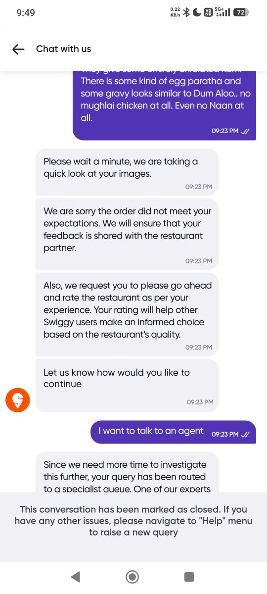 suvamdas000's tweet photo. @Swiggy @jagograhakjago Take action immediately.. I am hungry and expecting a replacement immediately.!! https://t.co/q5i20Nn3O2